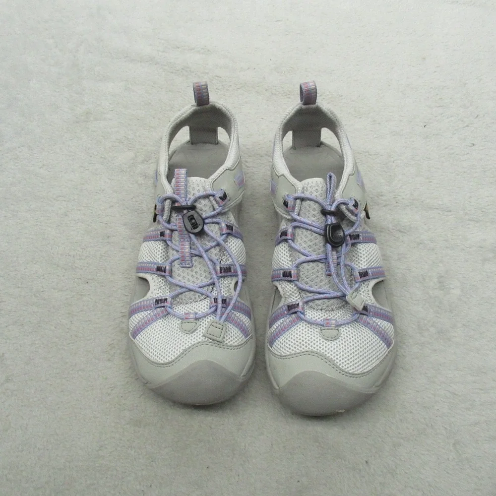 Teva Kids 3‎ Manatee Sandals Grey Bungee Lace Footbed Athletic Outdoor Hiking